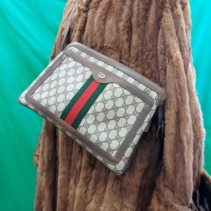 Gucci Waxed Classic Monogram Canvas Crossbody Bag